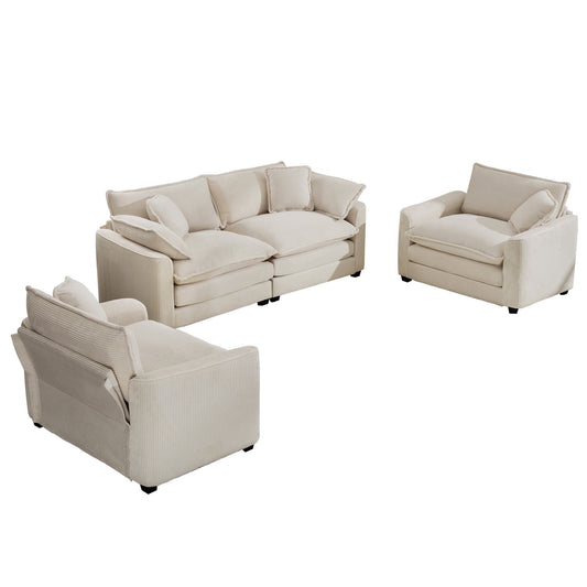 Elegant Oversized Sectional Sofa Set With Deep Seats And Flexible Layout