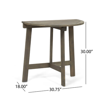 Outdoor Half Round Folding Acacia Wood Bistro Table