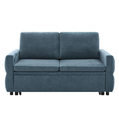 Convertible Sofa Bed Loveseat With Adjustable Backrest And USB Ports