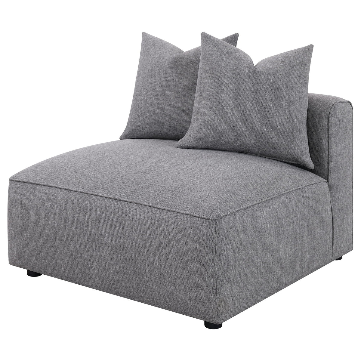 Amherst - Armless Chair With Accent Pillow - Gray