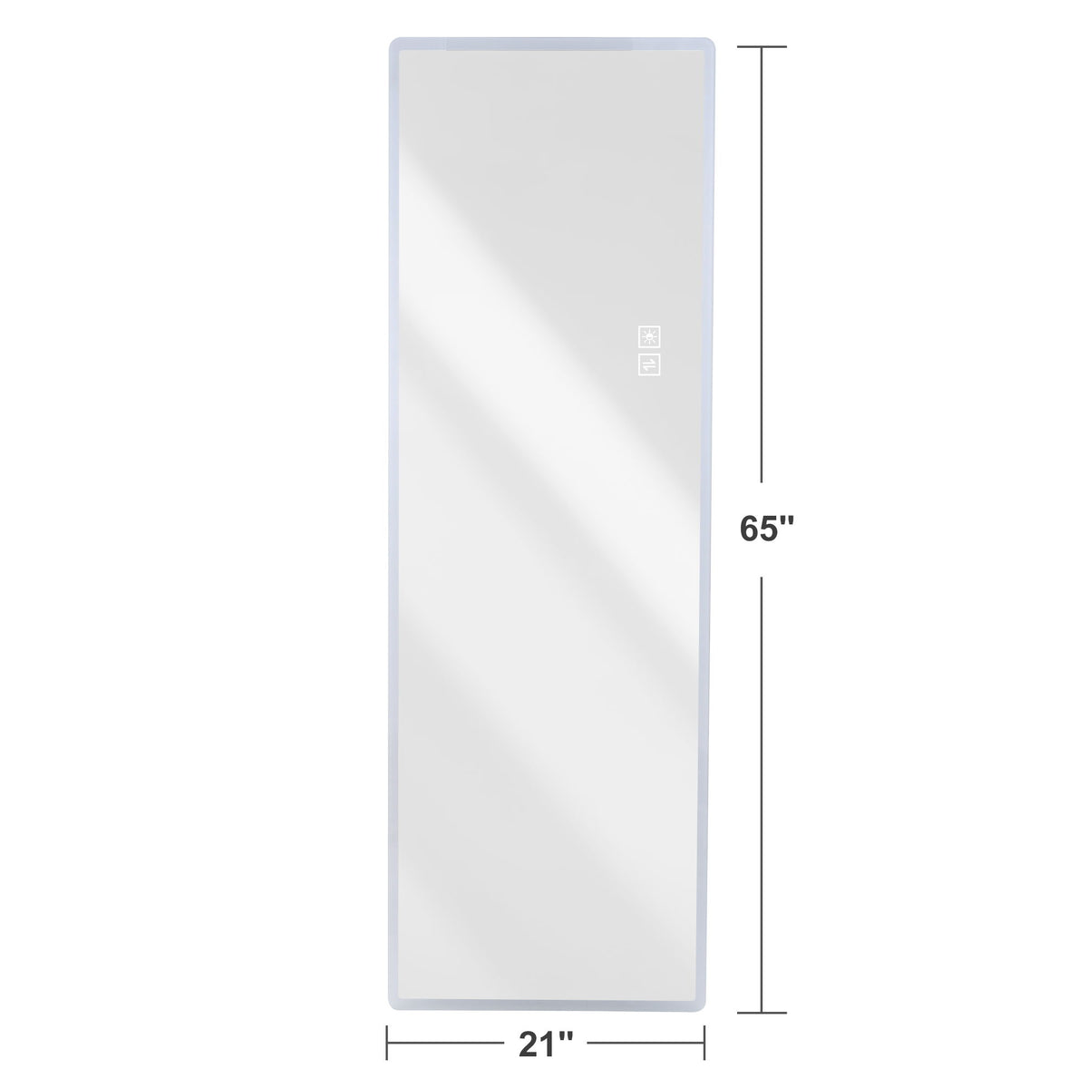 LED Full Length Mirror With Frosted Edge Lighting, 3 Color Temperatures