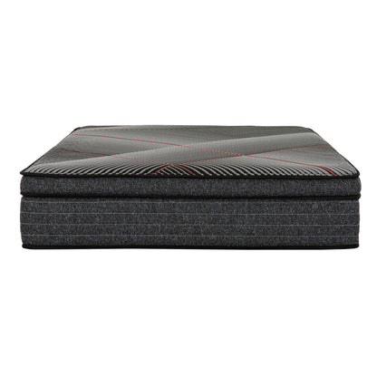 15" Euro Top Gel Memory Foam Hybrid Mattress With Pocket Coils, Cooling & Edge Support - Black - Queen