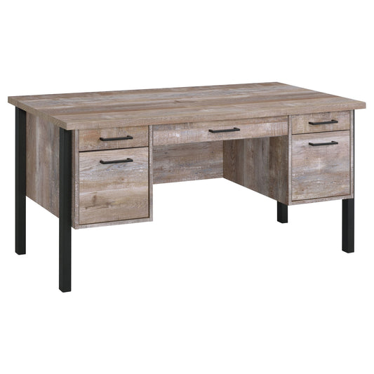 Azura - 4 Drawer Office Desk - Oak