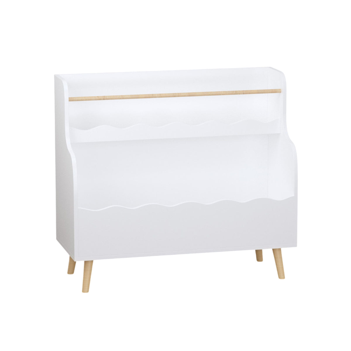 Kids Bookcase, Children Book Organizer Toy Storage Cabinet - White