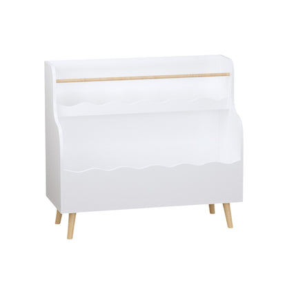Kids Bookcase, Children Book Organizer Toy Storage Cabinet - White