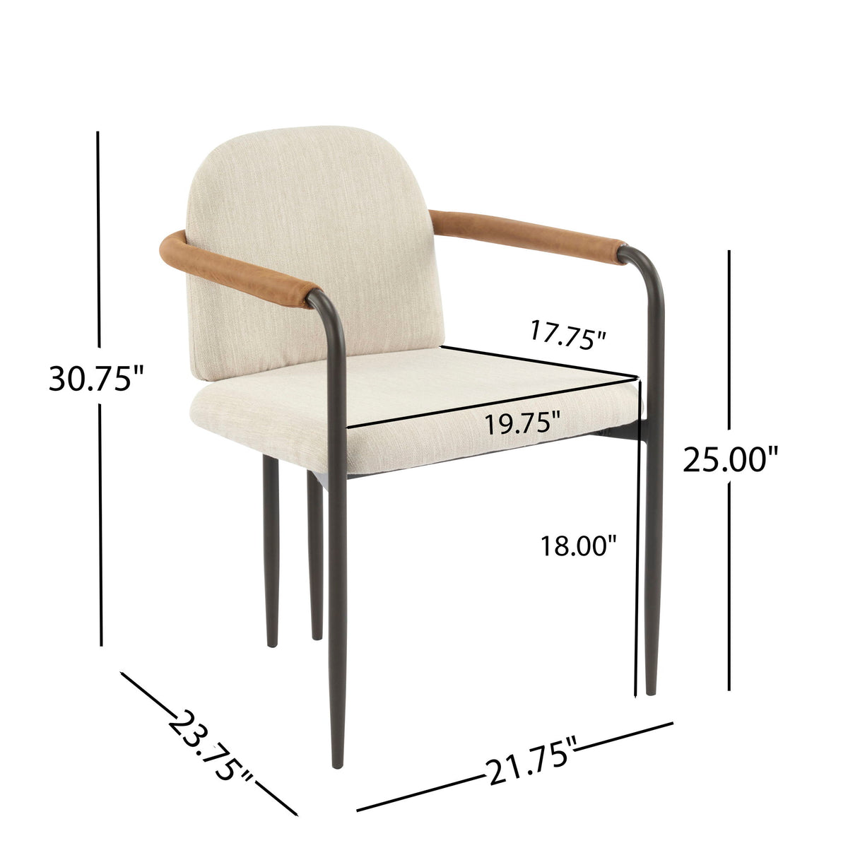 Modern Dining Chair Set With Durable Iron Frame And Comfortable Fabric Upholstery