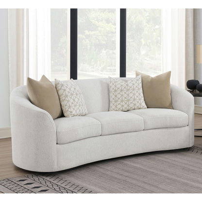 Rory - Sloped Arms Sofa With Pillows - Ivory