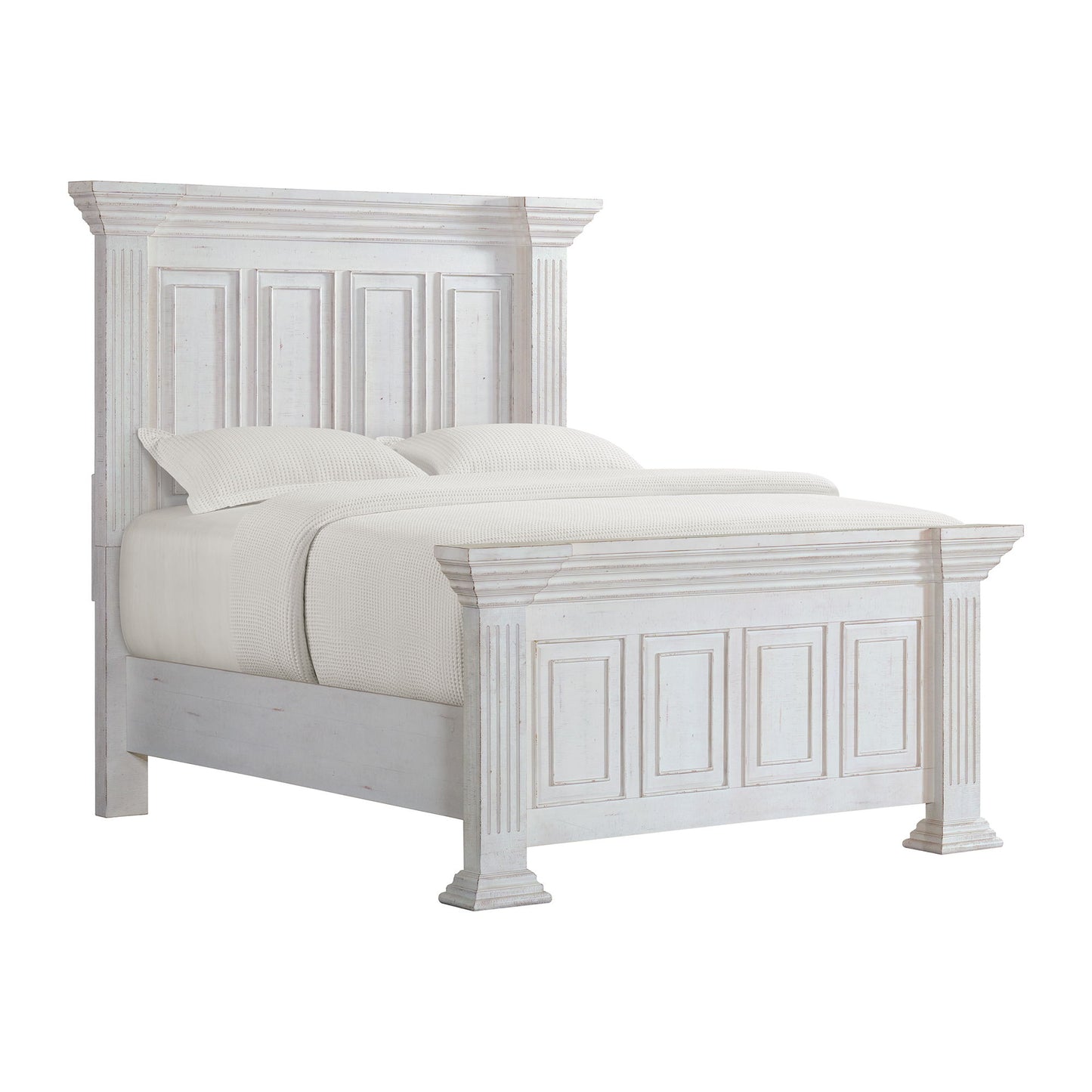 Heather - Queen Panel Footboard With Slats - Rustic White