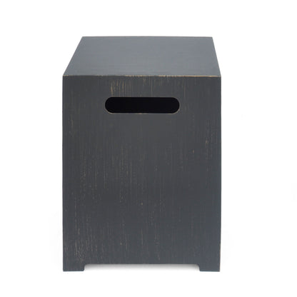 Modern Iron Tank Holder Side Table With Powder Coated Frame - Brown / Gold