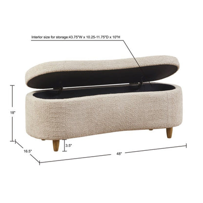 Bailey - Flip Top Storage Bench - Taupe