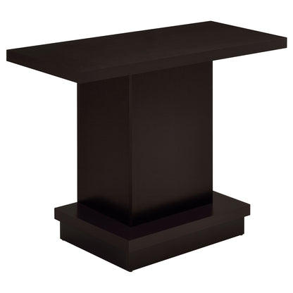 Fiona - Pedestal Console Table With Geometric Design - Cappuccino