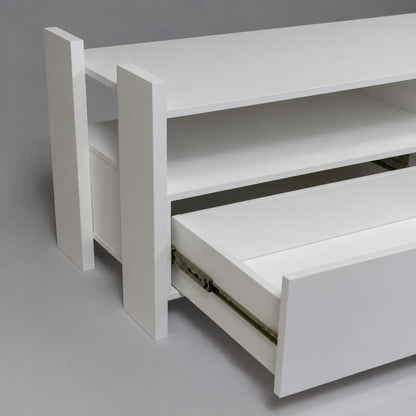 TV Stand For TVs Up To 55" With Open Shelves And 2 Drawers - White