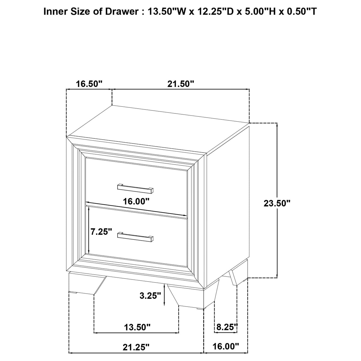 Funston - 2 Drawer Nightstand - Brown Oak