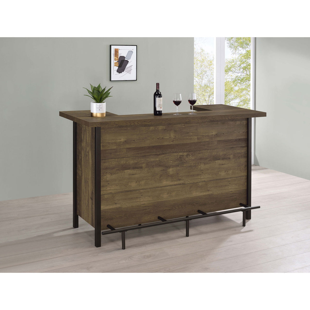 Lampton - Freestanding Home Bar - Oak