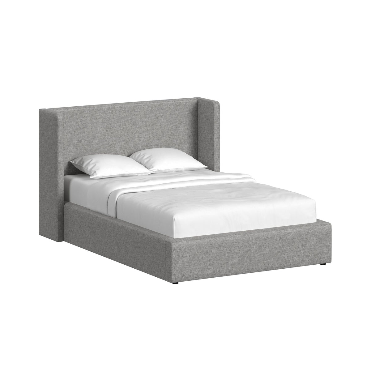 Angeline - Full Upholstered Footboard, Siderails - Grey Fabric W/ 13 Slats