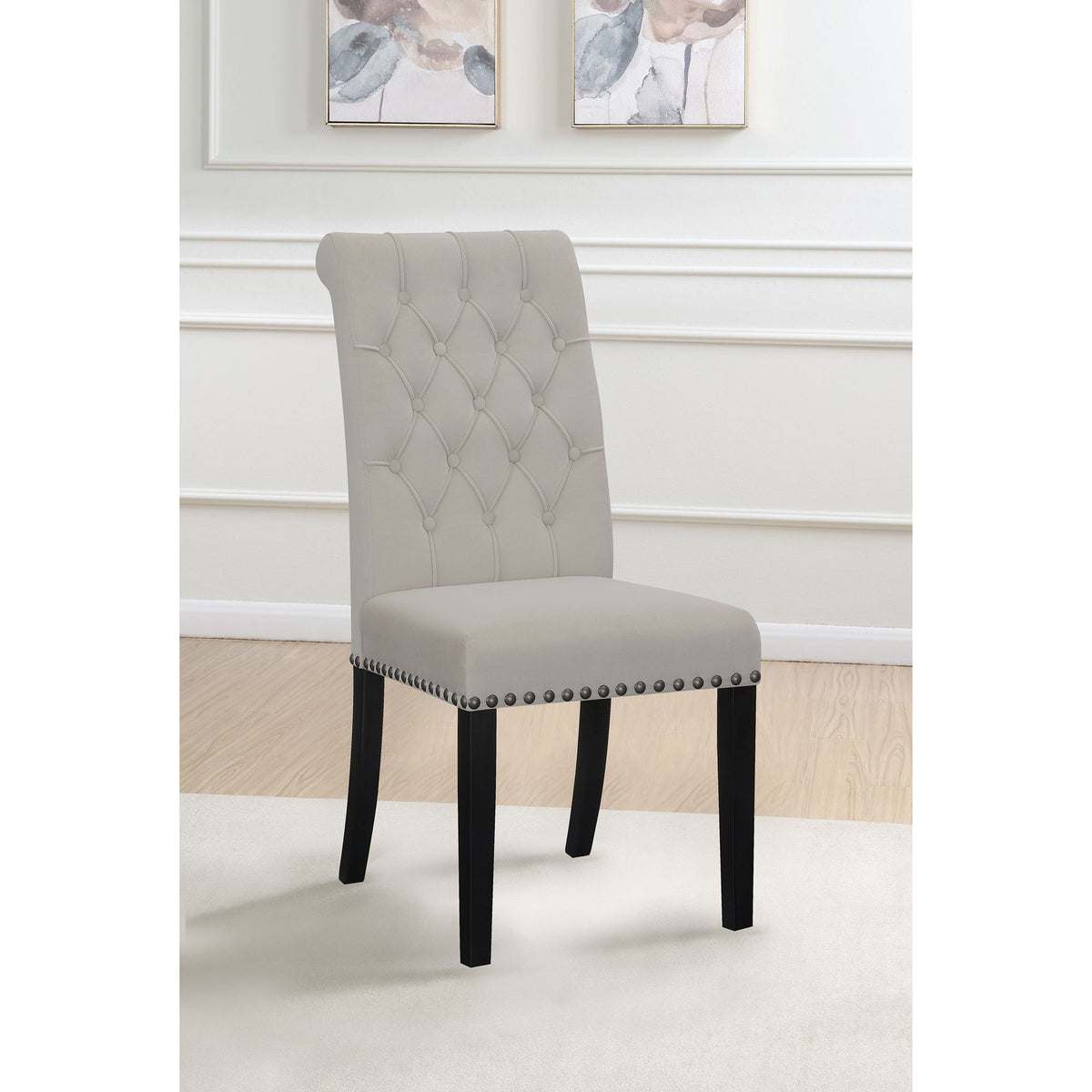 Tufted Rolled Backrest Side Chairs (Set of 2)