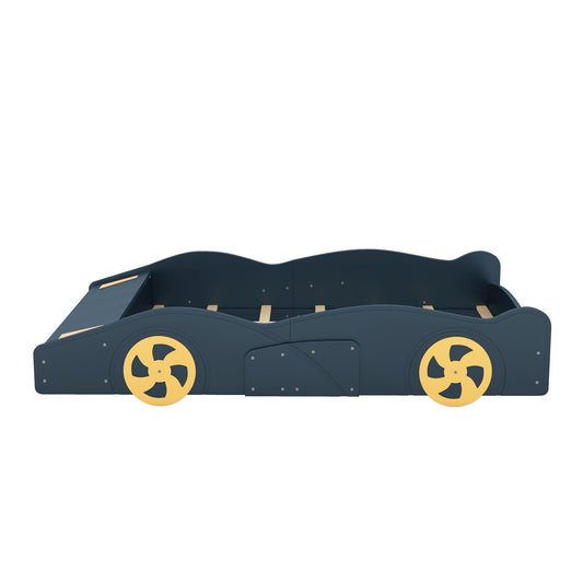 Race Car Shaped Platform Bed With Wheels And Storage