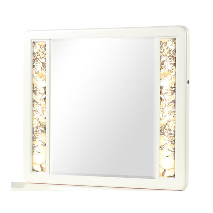 La Pierre - Rectangular Mirror With LED Lighting Panels - Beige