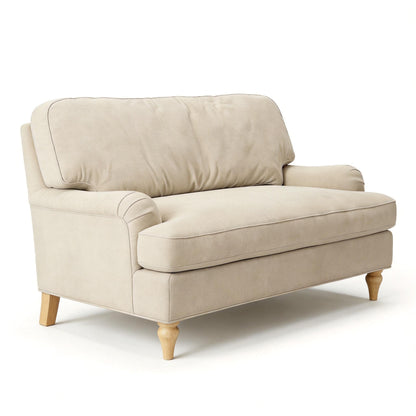 Loveseat Sofa, Upholstered Small Couch For Living Room - Cream Beige