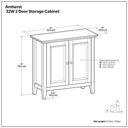 Amherst - Low Storage Cabinet - Hickory Brown