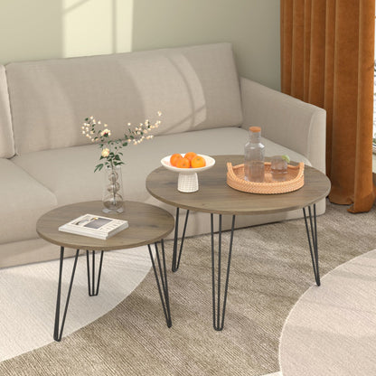 Round Nesting Coffee Table For Living Room (Set of 2)