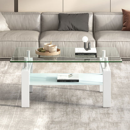 Tempered Glass Table With Storage