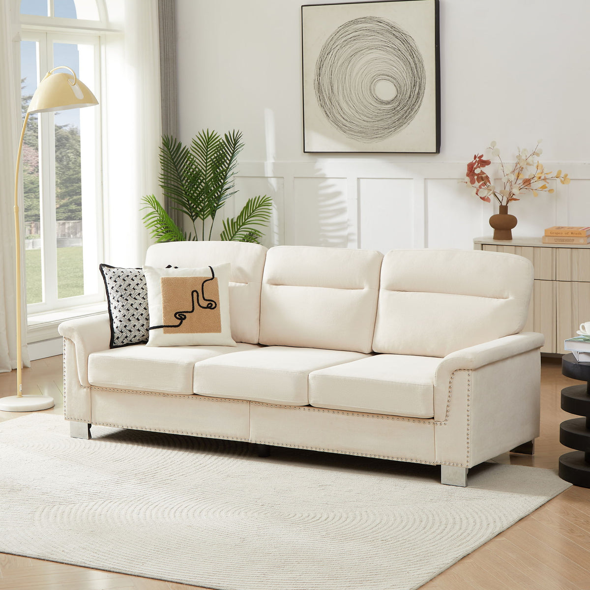 3 Seater Elegant Stationary Sofa