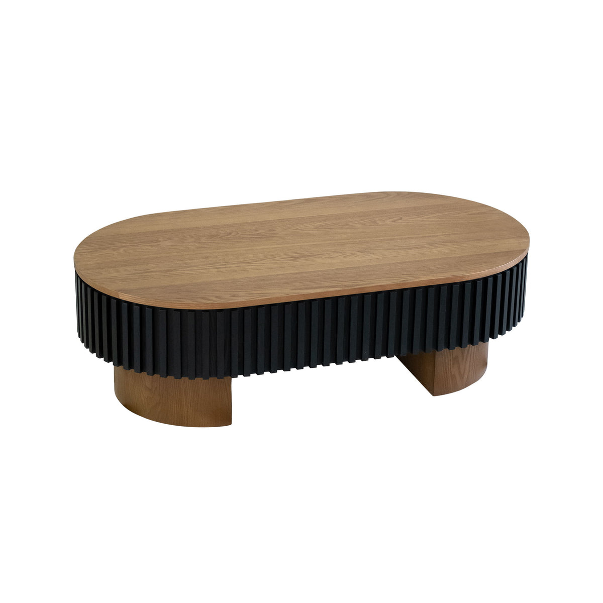 Elliptical Living Room Coffee Table With Hidden Storage And Removable Tabletop