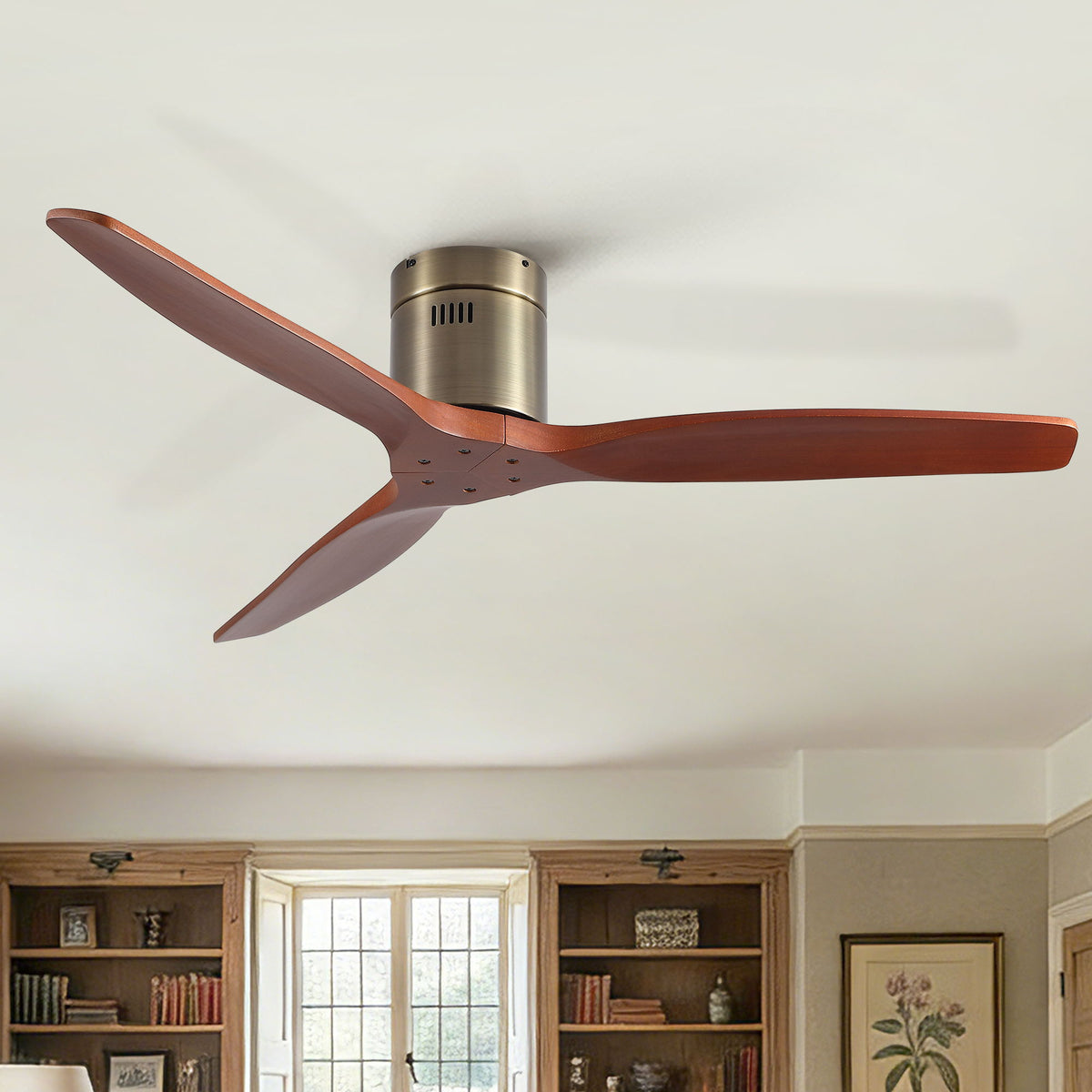 Low Profile Flush Mount Ceiling Fan Without Light