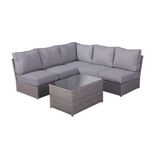 Patio 4 Person Seating Set With Cushions - Gray Mix