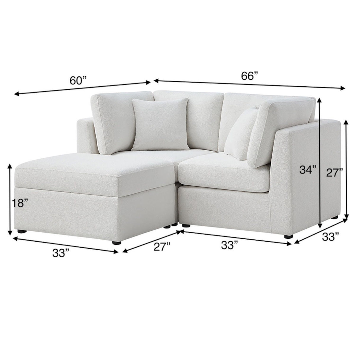 Chauncy - Sectional With Storage Ottoman