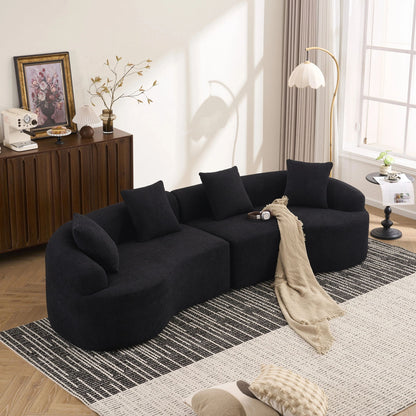 4 Seater Sofa With Fabric, 30D, 60 Hardness Full Sponge, 4 Pillow For Living Room, Home Furniture Sleeper Sectional Sofa For Apartment