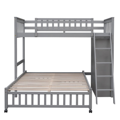Bunk Bed With 6 Drawers And Flexible Shelves, Bottom Bed With Wheels
