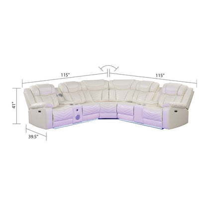 Challenger - Recliner Sectional Sofa, Built In USB, C Ports & Bluetooth