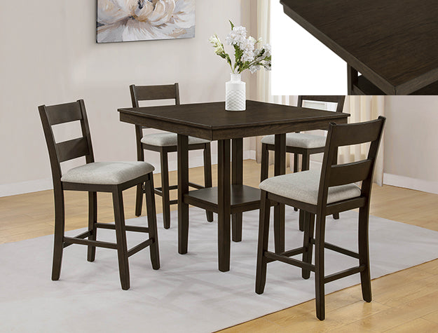 Lester 5-PK Ctr HT Table Set Brown