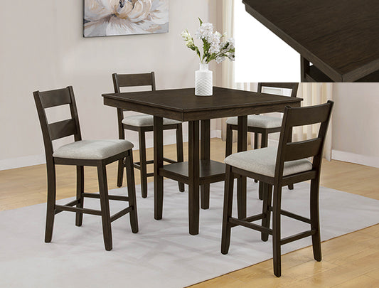 Lester 5-PK Ctr HT Table Set Brown