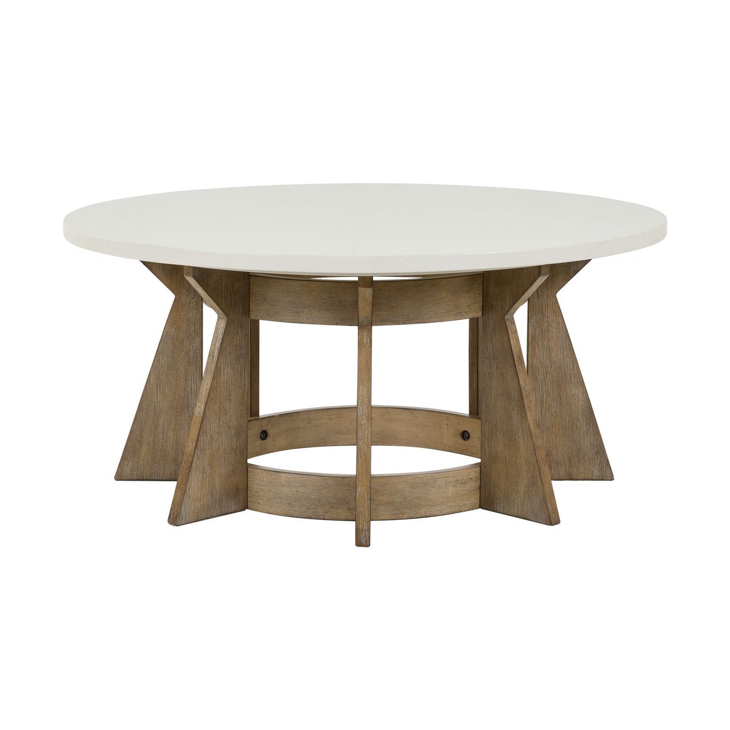 Berkley Square - Round Cocktail Table - Linen & Khaki
