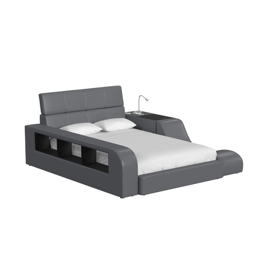 Valari - Side PU Bookcase - Gray