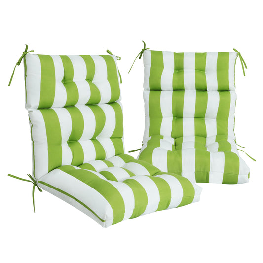 2 Piece High Back Patio Chair Cushion Set, Tufted Adirondack And Rocking Chair Cushions