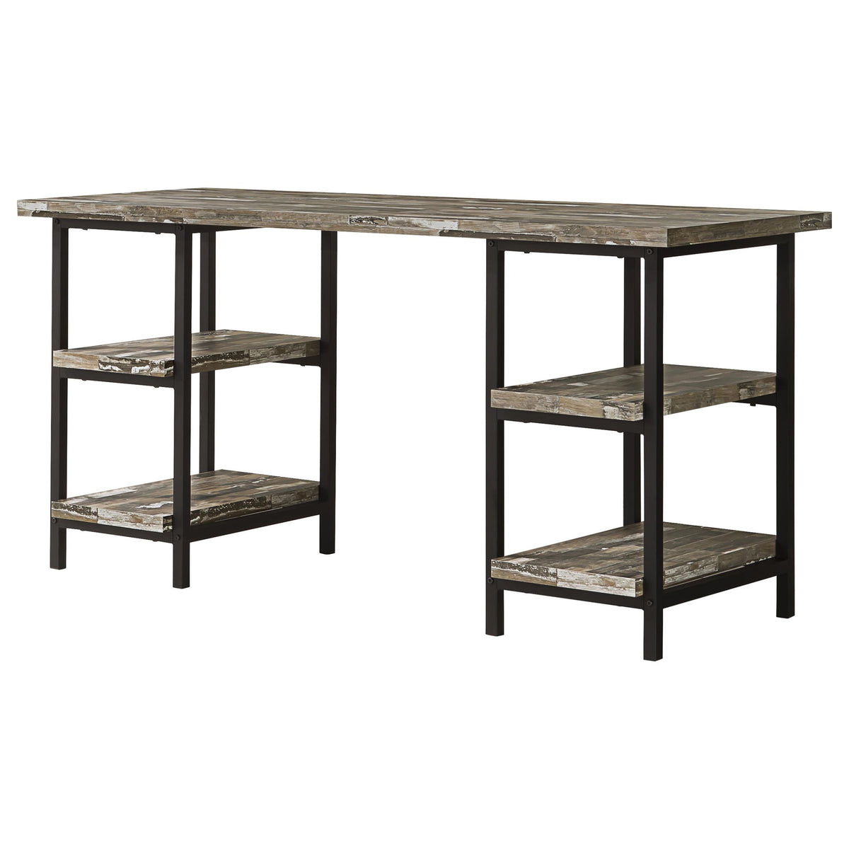 Salvaged - 4 Shelf Writing Desk With Hollow Board - Brown