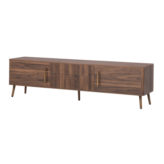TV Stand With 2 Drawers, Media Console Table - Walnut