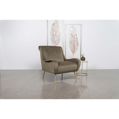 Lundy - Truffle Tight Cushion Accent Chair With Legs - Bronze Golden