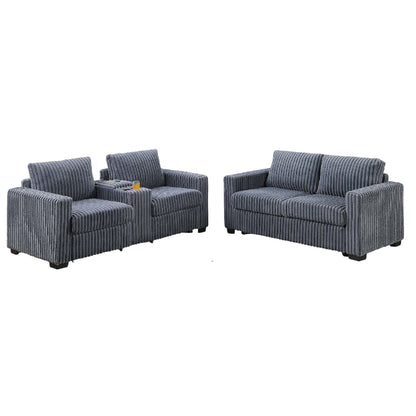 Modern Style 2 Piece Sofa Set With Cup Holders & Charging Port