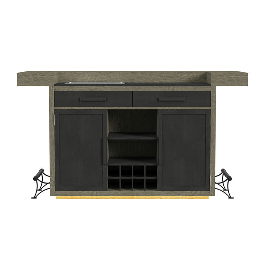 Jemma - Bar Table With Light - Gray And Dark Espresso