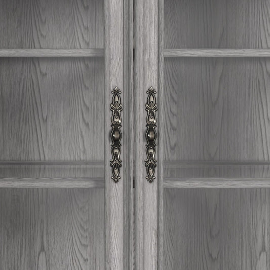Glenmore - Curio Top With 2 LED Lights - Aged Gray