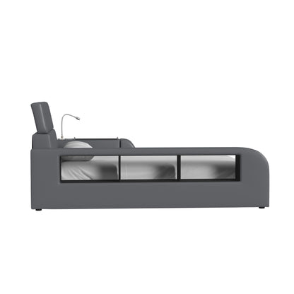 Valari - Side PU Bookcase - Gray