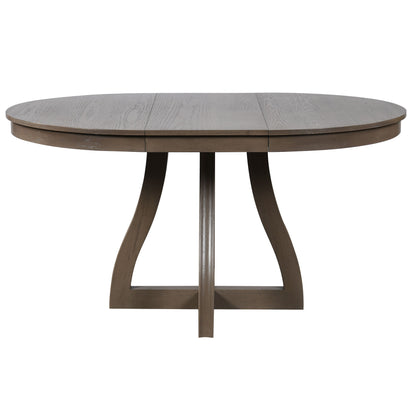 Round Extendable Dining Tabl, Middle Leaf, Curved Legs