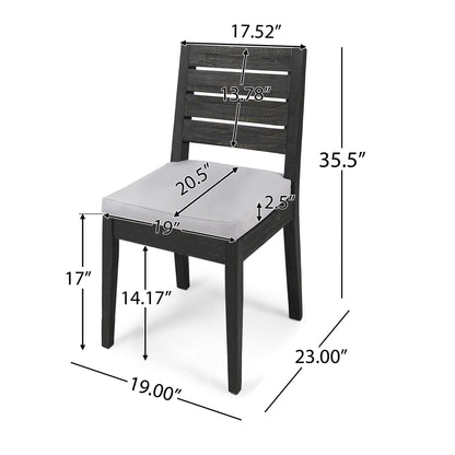 Outdoor Armless Dining Chair With Cushions