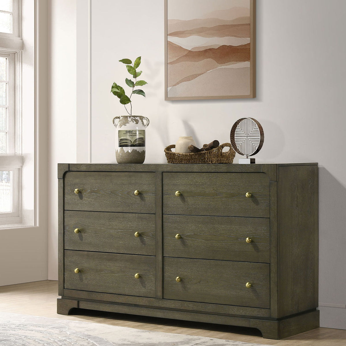 Sundance - 6 Drawer Dresser Cabinet - Dark Brown