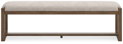 Cabalynn - Large Uph Dining Room Bench - Oatmeal / Light Brown